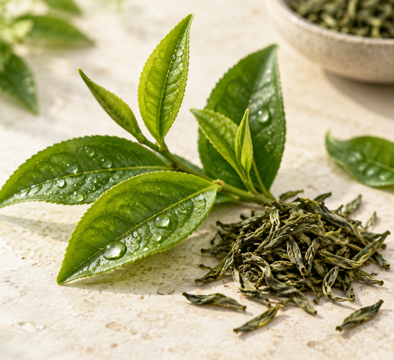 Green Tea — natural macro photograph
